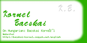 kornel bacskai business card